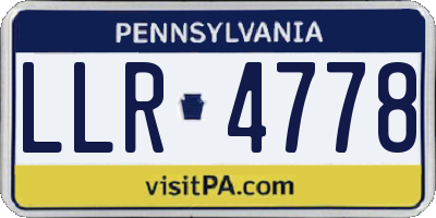 PA license plate LLR4778