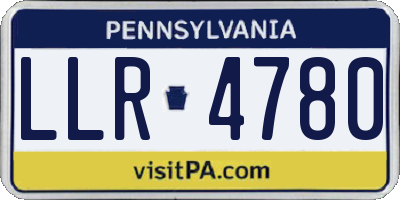 PA license plate LLR4780