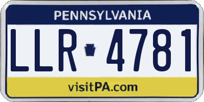 PA license plate LLR4781