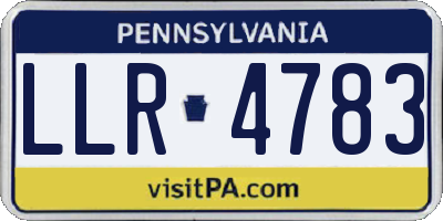 PA license plate LLR4783