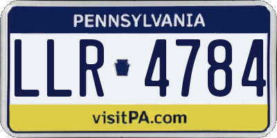 PA license plate LLR4784
