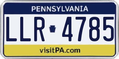 PA license plate LLR4785