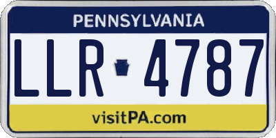 PA license plate LLR4787