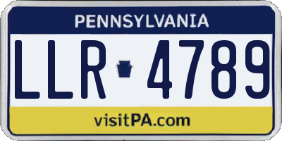 PA license plate LLR4789