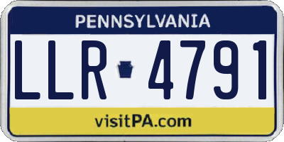 PA license plate LLR4791