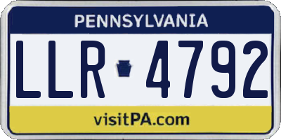 PA license plate LLR4792