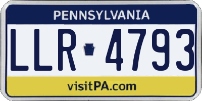 PA license plate LLR4793