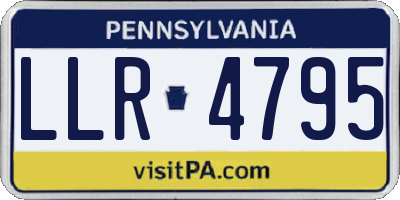 PA license plate LLR4795