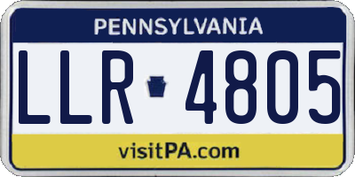 PA license plate LLR4805