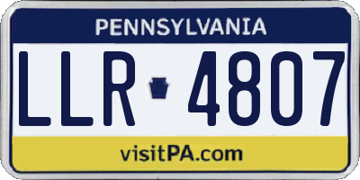 PA license plate LLR4807