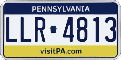 PA license plate LLR4813