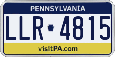 PA license plate LLR4815