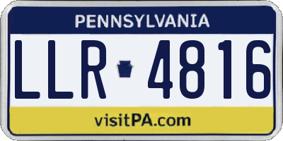 PA license plate LLR4816