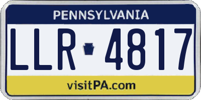 PA license plate LLR4817