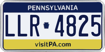 PA license plate LLR4825