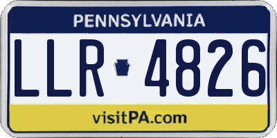 PA license plate LLR4826
