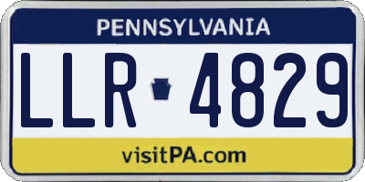 PA license plate LLR4829