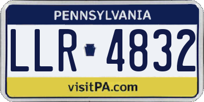 PA license plate LLR4832