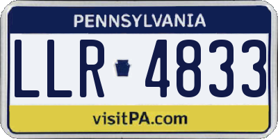 PA license plate LLR4833