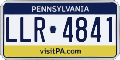 PA license plate LLR4841