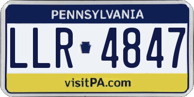 PA license plate LLR4847