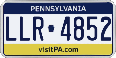 PA license plate LLR4852