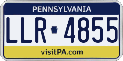PA license plate LLR4855