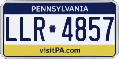 PA license plate LLR4857
