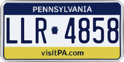 PA license plate LLR4858