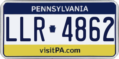 PA license plate LLR4862
