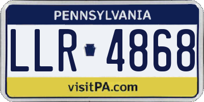 PA license plate LLR4868