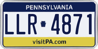 PA license plate LLR4871