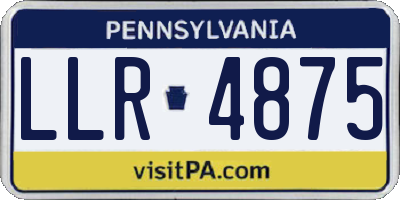 PA license plate LLR4875