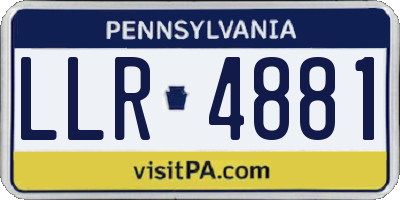 PA license plate LLR4881