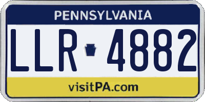 PA license plate LLR4882