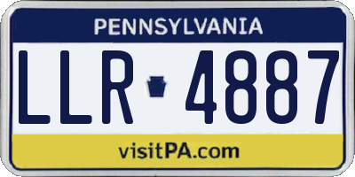 PA license plate LLR4887