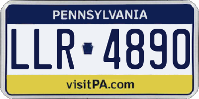 PA license plate LLR4890