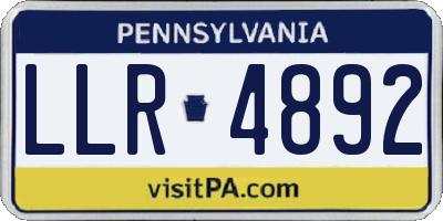 PA license plate LLR4892