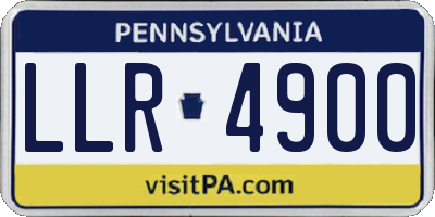 PA license plate LLR4900