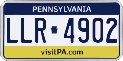 PA license plate LLR4902