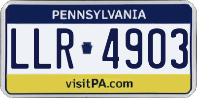 PA license plate LLR4903