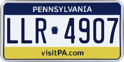 PA license plate LLR4907