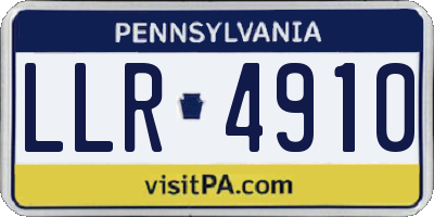 PA license plate LLR4910