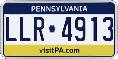 PA license plate LLR4913