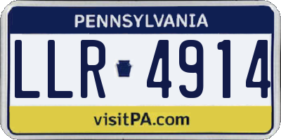 PA license plate LLR4914