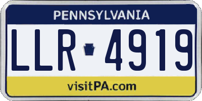PA license plate LLR4919