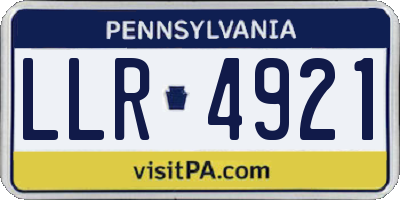 PA license plate LLR4921