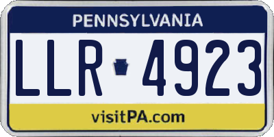 PA license plate LLR4923