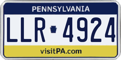 PA license plate LLR4924