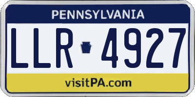 PA license plate LLR4927